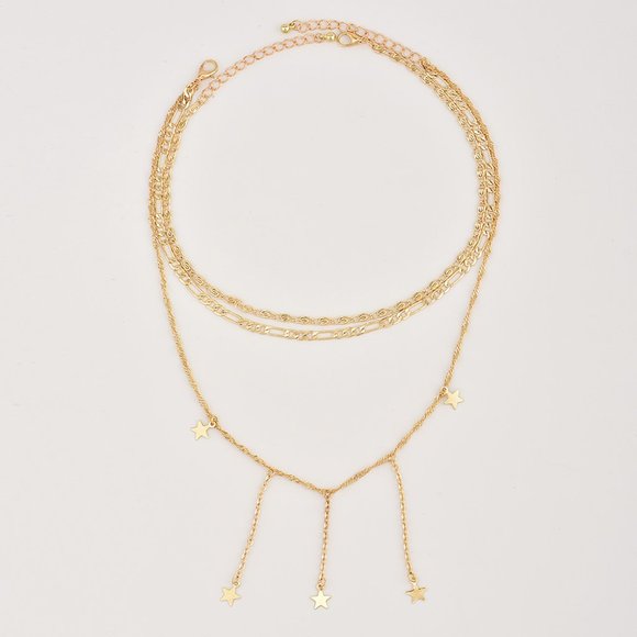 Stars Gold Necklace, Gift for Her, Stars Silver Pendant, Rose Gold Star Necklace - Picture 3 of 6